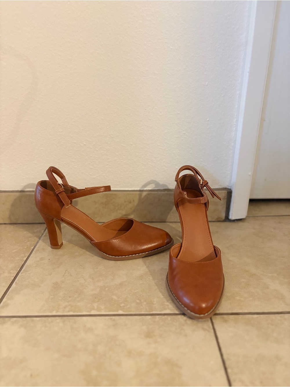 Women's Brown Ankle-Strap Heels